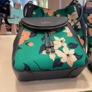 NWT Kate Spade ♠️ Leila Medium Flap Backpack Lily Blooms Green Multi Color kate spade | Bags | Kate Spade Leila Medium Flap Backpack  main image 3